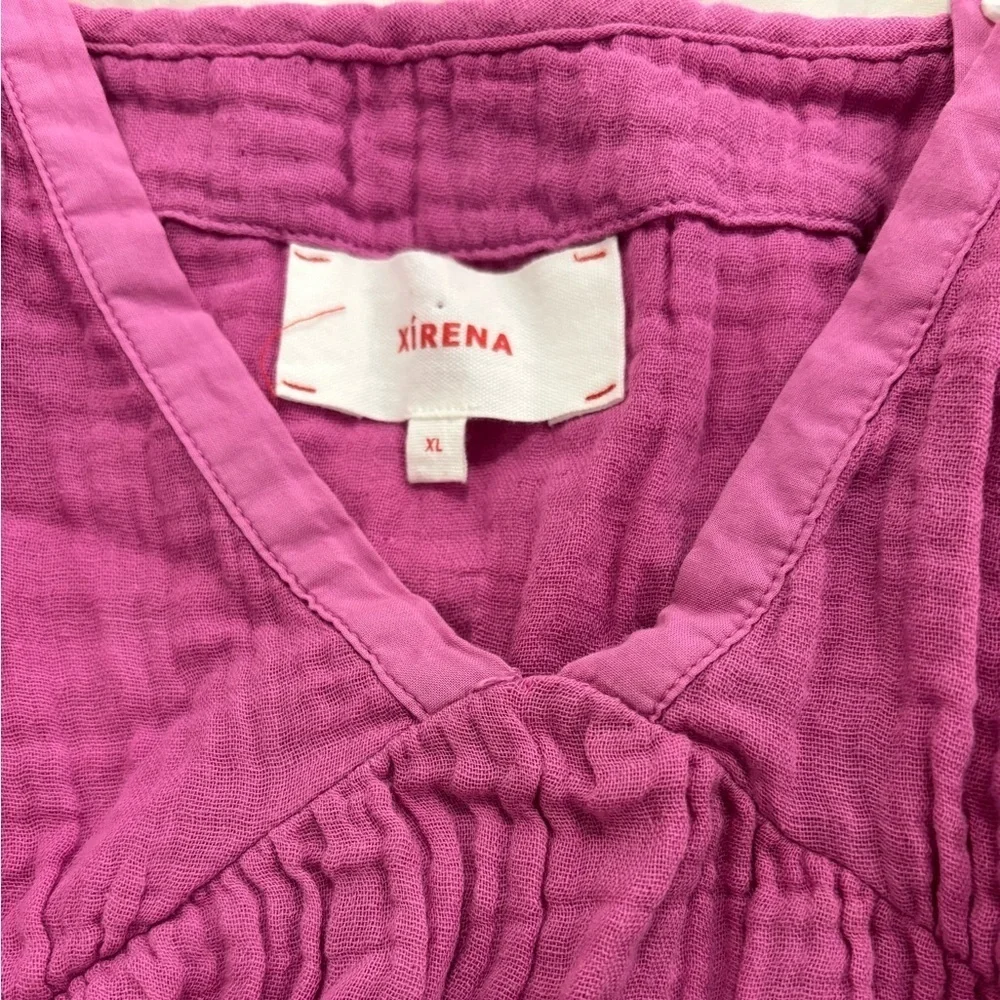 Xirena Leyla Gauze Midi Dress XL Pink Boho Flowy Cotton Sleeveless V Neck - Picture 11 of 13